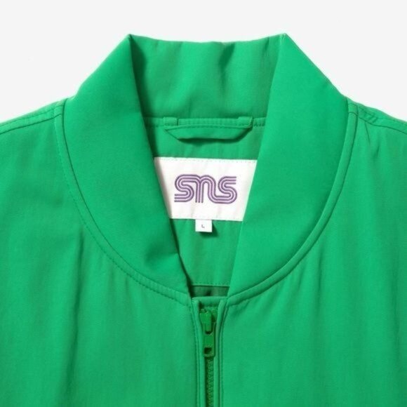 SNS SEASONALS Nylon Varsity Jacket in Green - Picture 5 of 9